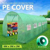 6x3x2m Greenhouse Large Portable Walk In Tunnel Backyard Garden Outdoor with PE Cover 12 Vents