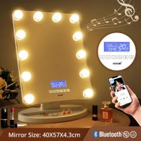 Maxkon Lighted Makeup Vanity Mirror 12 LED Lights Hollywood Style Bluetooth