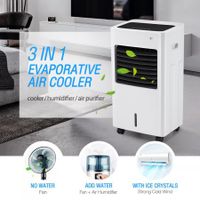 Maxkon Air Cooler Evaporative Purifier Humidifier Portable Cooling Fan 3 In 1 White and Black