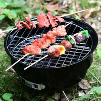 Portable BBQ Grill Round Barbecue Rack Stainless Steel Mini BBQ Charcoal Grill Camping Barbecue Tool Charcoal Grill For Camping