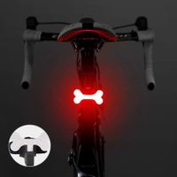 Cycling Lights - USB Rechargeable Rear Bike With 5 Kinds Of Light Mode, Monochrome Bone, Fits Any Road Bike