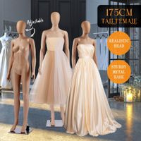 Female Mannequin Full Body 175CM Manikin Torso Display Stand Dress Form Adjustable Detachable Skin Tone