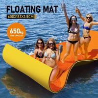 Water Floating Mat Foam Pad Lounge for Boat Pool Lake 600x183x3.5CM Orange Black Yellow