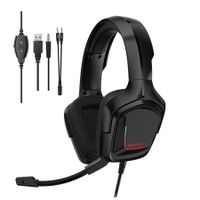 3.5mm Wired Gaming Headset Surround Sound Headphones Over Ear E-Sport Earphone with Mic Control Mute Mic for PC Laptop PS4 Smart Phone