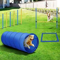Pawise Dog Agility Equipment Set 28 PCS Pet Obstacle Training Course Tunnel Poles Pause Box Carrying Bags