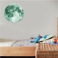 30cm Luminous Moon 3D Wall Sticker For Kids Room Bedroom Decoration Home Decals