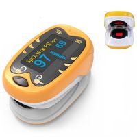 Fingertip Oled Kids Pulse Oximeter Pediatric SpO2 Blood Oxygen Saturation Monitor Col.Yellow Tiger