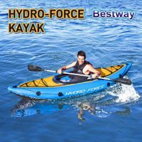 Bestway Sturdy Portable Fishing Kayak Maneuverable Inflatable Sit On Top Canoe 2.75m x 81cm
