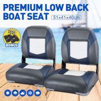 OGL 2 x All-weather Collapsible Marine Boat Seats Fishing Foldable Rotary Chairs Charcoal