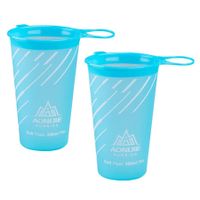 2 Pcs Sports Collapsible Water Bottle BPA Free (Blue)