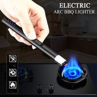 Electric Lighter Rechargeable Arc Lighter with LED Battery Flexible Neck USB Lighter for Light Candles Gas Stoves Camping Barbecue BBQ