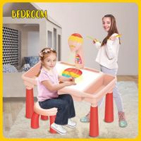 Kids LED Projector Drawing Table Painting Board Projection Desk Toy with Music and Storage