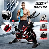 Genki Indoor Cycling Exercise Bike Stationary Spin Bicycle Shock Absorbing Training Red