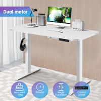 Electric Sit Stand Desk Height Adjustable Office Standing Computer Table Furniture Motorized Dual Motor White