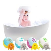 2x Bath Bombs for Kids with Toys Inside Handmade Bubble Fizzies Spa Birthday Christmas Day Easter Eggs Gift Set