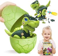 Dinosaur Eggs DIY STEM Building Toys Set for Kids 3-5 5-7, Green T-Rex