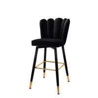 Levede 2x Bar Stools Kitchen Stool Chairs Velvet Swivel Barstools Luxury Black