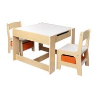 BoPeep Kids Table and Chairs Set Storage Box Toys Play Desk Wooden Study