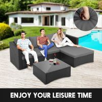 Corner Sofa Patio Set Garden Wicker Couch Outdoor Lounge Setting Rattan Furniture 3 Pcs