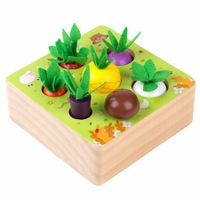 Wooden Farm Harvest Game Montessori Toy, Early Learning Toy 7 Sizes Vegetable or Fruits