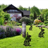 Animal Silhouette Stake Black Bunny Rabbit Garden Stake - 1Pack