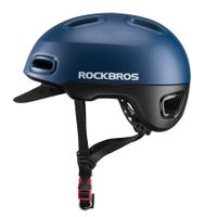 Rockbros Adult Bicycle Helmet for Men Women Road Bike Helmet Cycling Helmet with Taillight Urban Commuter Safety Helmet (Blue)