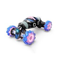 Gesture Sensing RC Climbing Car Stunt Twisting Toy Car 360 degree Drifting Cool Light and Sound Effects One-Click Deformation Col.Blue