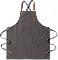 Chef Aprons for Men Women Cooking Kitchen Canvas Apron (Grey)