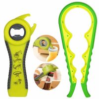 Newest Premium All-in-one Bottle Can Lid Twist Gripper Ideal for Seniors Arthritis Suffers and Weak Hands with Free Jar Opener (5-in-1 Green and 4-in-1 Yellow)