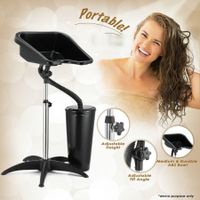 Medium Salon Basin Portable Hair Wash Hairdressing Washing Shampoo Bowl Sink High Gloss Adjustable Height