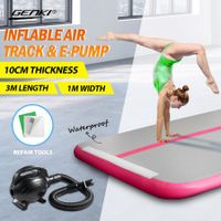 Air Track Inflatable Airtrack Gymnastics Tumbling Floor Mat with Electric Pump Pink 3x1x0.1m