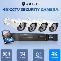 4K Security Camera 8ch 5 in 1 IP Home Outdoor Surveillance System Spy Cam with 2TB Hard Disk