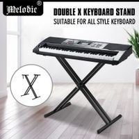 Melodic X Style Keyboard Stand Double Braced Music Piano Holder Folding Adjustable Height