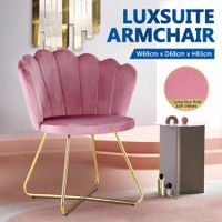 Luxsuite Armchair Single Accent Sofa Dining Lounge Chair Velvet Modern Furniture Pink