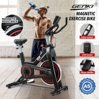 Genki Exercise Bike Magnetic Spin Stationary Home Gym Fitness Equipment Indoor Cycling with LCD Monitor