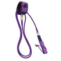 Surfboard Leash SUP Straight Rope 10ft for All Kinds of Surfboards - Purpal