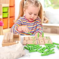 Interesting Learn Maths Wooden Sticks Inserting Counting Rods Educational Kids Toy Gifts