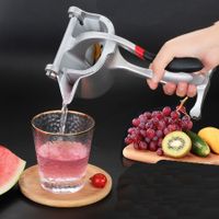 Fruit Press And Hand Juicer For Pomegranates, Lemons, Oranges, and More (Silver)