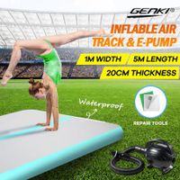 Gymnastics Airtrack Exercise Mat Air Track Inflatable Gym with Electric Pump 5x1x0.2m Green