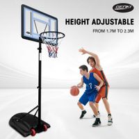 Basketball Hoop Ring Portable Adjustable Stand System Net Backboard Rim Wheels 1.7-2.3m