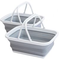Collapsible Sink Set of 2 for Dishwashing, Camping, Hiking and Home