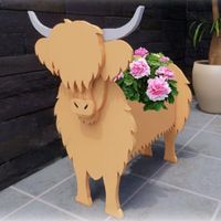 Highland Cow Flower Pot, Highland Cow Flower Pot, Cow Shaped Succulent Flower Pot, Animal Shaped Succulent Vase For Home Garden Office Desktop Decoration