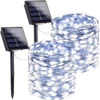 2-Pack 80FT 200 LED Solar String Lights Outdoor, Waterproof Solar Fairy Lights with 8 Lighting Modes, Solar Outdoor Lights for Tree Christmas Wedding Party Decorations Garden Patio (Daylight White)
