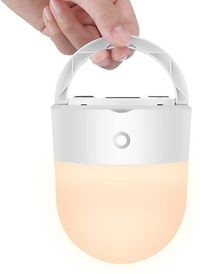 Baby Night Light with Touch Control, Dimmable Warm Light for Baby Breastfeeding, Portable Handle Small Bedside Lamp for Kids Room Nursery, Rechargeable, 8 Adjustable LED Color, Memory Function