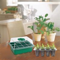 5 Pack 12 Cells Per Tray Seedling Tray Kit With Dome and Light,Seed Starter Tray Grow Trays Humidity Adjustable Plant Starter