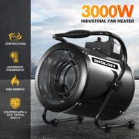 Industrial Fan Heater Electric 2 in 1 Portable Hot Air Blower Carpet Dryer for Workshop Warehouse Shed SAA 3000W