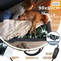 Electric Pet Heat Pad Heating Mat Heated Blanket Dog Cat Bed Thermal Protection Timer XL Size with 2 Cloth Covers