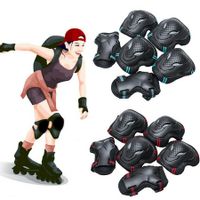 6pcs/set Kids Children Outdoor Sports Protective Gear Knee Elbow Pads Riding Wrist Guards Roller Skating Safety Protection size M