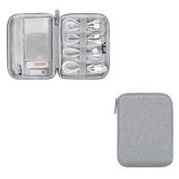 Digital Storage Bag USB Data Cable Organizer Earphone Pen Travel Kit Electronic Accessories - Gray