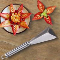 Stainless Steel Fruit Vegetable Salad Slicer Cutter Carving Knife Triangular Carved Peeling Fruit Vegetable Tools Kitchen Acces
